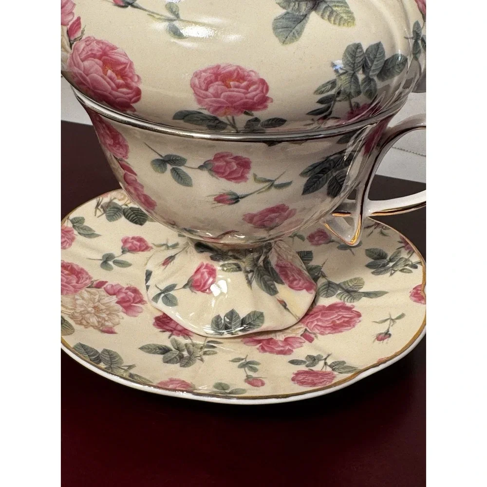 grace teaware tea for one Peony And Rose Floral Teapot Cup Saucer